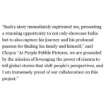 Priyanka Chopra Instagram - Aligning with stories and filmmakers that have the ability to move the audience by having a unique point of view is what we always look for at @purplepebblepictures. @barryavrich22’s new feature documentary, Born Hungry is exactly that. I was so moved by Sash’s incredible story of resilience and determination, and also that it is an amazing rendition of an extremely sensitive story, it was a no-brainer for us to collaborate. We cannot wait to share this story with you.