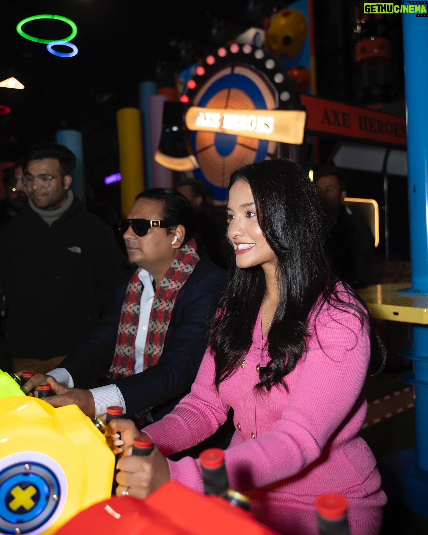 Priyanka Karki Instagram - Such a fun space! I loved the ambience, the energy, the vibe and the feel! So many games for you and your little ones! Can’t wait to visit again! Congratulations @oopsinnepal for such a fabulous opening! 🦋🌸 Team - @thekdafashionhome @sham_vu @zira_jewellery