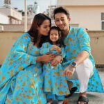 Priyanka Karki Instagram - Showing off our bright side today 🦋 Thank you @shiborinepal__ for our gorgeous festive Tihar outfits 💙 We absolutely loved them ⭐️🤍