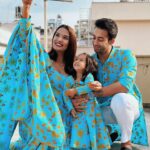 Priyanka Karki Instagram - Showing off our bright side today 🦋 Thank you @shiborinepal__ for our gorgeous festive Tihar outfits 💙 We absolutely loved them ⭐️🤍