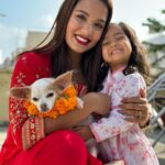 Priyanka Karki Instagram - कुकुर तिहार 🤍 Only love to all our fur babies 🖤 Snowie, Bella, Shadow and Cloud ⭐️🌙