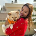 Priyanka Karki Instagram - कुकुर तिहार 🤍 Only love to all our fur babies 🖤 Snowie, Bella, Shadow and Cloud ⭐️🌙