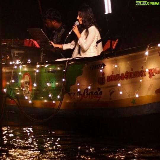 Priyanka N. K. Instagram - Priyanka NK's soulful performance at the Pink Moon Boat Concert. π The soft sparkle of lights floated gracefully on the water with her soulful voice, making a beautiful atmosphere. ππΆ Association : @ttdcofficial Keys : @bhuvanesh_keys Drone : @franklinjoshua6051 VC & Edit : @bsolo_photography #FloatingMelodies #PinkMoonBoatConcert #PriyankaNK #TheMadrasCommune #Boatconcert #PriyankaNKConcert