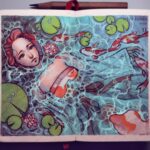 Qing Han Instagram - 【Sleep】 • • • I started this with the idea of drawing a Chinese koi mermaid at first, hmm... Cleaned up and edited an old sketch. I'm actually surprised how decently satisfied with this I am 😆💦~
