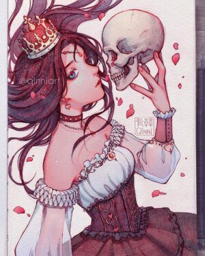 Qing Han Instagram - 👑♥️Queen of Hearts ♥️👑
•
•
•
Thanks for coming to the stream for this guys~~ I pretty much did almost all the colours on stream, I think? Now I just need a good webcam so I can stream the pencilling part too, one day...
I dunno why I keep posting on days I gotta go to rehab lol...I'm so tired argh. Saaaave meeeee I don't wanna goooooo 😂😭😭....also to the doctor's appointment afterwards....u_u;;
•
•
•
#art #illustration #aliceinwonderland #queen #skull