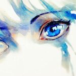 Qing Han Instagram - The universe in her eyes... 🌌 #tbt to a watercolor painting and some particle effects done in after-effects. Tbh the effects took way longer to do hahaha~