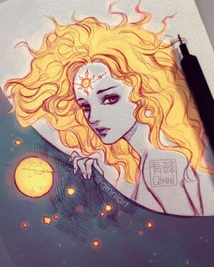 Qing Han Instagram - Eclipsing 🌓🌒🌑🌘🌗
Wip. Maybe. I dunno. 😆
•
•
•
Culmination of inspiration from the eclipse and one of @zemotion's photo~
Haven't done anything in this kinda style in a while now.
Might delete this wip later if I actually finish this up haha...