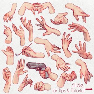 Qing Han Instagram - A new collection of hand references and some old hand tutorial ✌️😆 • I love drawing hands~! Any body part you love to draw? Or even have trouble drawing? • I didn't actually plan on colouring them but here we are xD~ the tutorial's old but I stand by these tips still. I've just refined (I hope lol) the way I draw hands now. Feel free to use for practice. Tip: do 10 hands for 20 days and you'll improve them for sure! I used to have trouble drawing feet but after doing 100 of them, I got much better and faster at them. And don't forget, you have your very own reference right at your fingertips. Get it? Haha....sorry 😂 • Hope you guys find this useful and have a good holiday 😄 #tutorial #hands #fbf