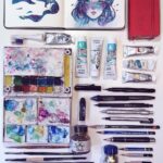 Qing Han Instagram - ‼️My list of tools and what brand I use specifically is on @qinnih (under the same picture) 🎨 #reposting for those who are wondering 😊~ thanks for dropping by~ Edit: the toothbrush is for flicking paint for stars in my galaxy paintings.