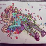 Qing Han Instagram - 【Where the Wildflowers Grow 🌼】 • • • • • • Started the sketch so long ago hahaha...so tired. Subtle perspective is so hard; it's so easy to accidentally go too far either way. so much harder than hyper-perspective for me xD~ I got switched to a really busy show again so now I'm sobbing a little. no time to draw anymore...also, super tired and I have allergy hives all over still haha 😵😷. I had to start wearing makeup cause it would be all over my face sometimes and make me look like a diseased person 😭. Anyways, haha, sorry, gonna go to bed~ gnight guys 😙