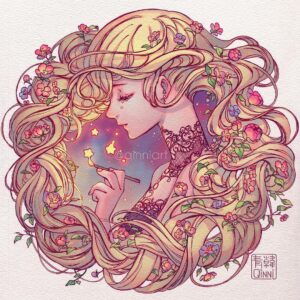 Qing Han Instagram - "I want to see the world, and not just through a window" #rapunzel
•
•
•
This was originally supposed to be for the last piece of Inktober haha~ well, I guess better late than never...? xD
Have you guys seen the Avengers infinity war trailer yet?? I'm so excited ahhhhh~!! My fav is Loki, I can't wait to see him in the movie...I'm really hoping Loki's not gonna turn on Thor though 😭😭~ I loved chaotic neutral Loki >.<~~