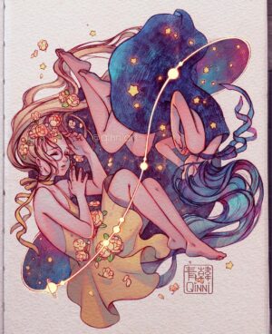 Qing Han Instagram - ☀Entwined Eclipse🌙
•
•
•
Are you guys a day or night person?
I've always been a night owl haha, can never wake up early for anything xD~
•
I started this about a month ago after the eclipse that happened, and have been slowly working on it on and off. I'm finally decently happy with it right now, though I'm sure I'll look back on this and be like "ack why" hahaha.