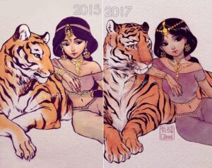 Qing Han Instagram - 2015 vs 2017
•
•
Sometimes I like to redraw my old stuff to see if I could improve upon it or just to see how my style has changed xD~ I think I got better with the animal drawing and I personally kinda like her face better haha~