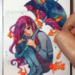 Qing Han Instagram – Slower version video linked in my bio.👆
✨
✨
There’s a bit of a how-to on how I do my stars in the slower version too.
Tools list on my YouTube video, linked in bio 😊
•
Haha this is why I don’t like making YouTube videos…this thing took me like 3-4 days to edit and export, then re-edit and re-export….literally like 4-5 times 😭😭😭
This is an old painting, but I finally edited the video.
•
Music – 神山純一-夏の終わりに (Kamiyama Jun’ichi – in the late summer)