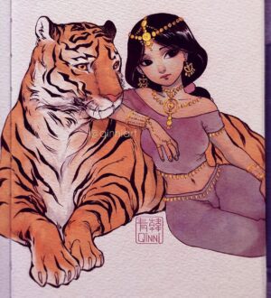 Qing Han Instagram - 🐅💃🏻
•
•
•
Guess who?~
I redrew an Inktober I did two years ago :3~ mostly cause I wanted to practice drawing tigers again xD. I think I got a lil better with the tiger thing haha
•
#inktober #inktober2017