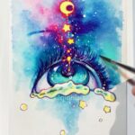 Qing Han Instagram - 【Moonlight in Her Eyes】 🌙process video⭐️ • There's a #Giveaway or #SketchMe (?) choice poll in my profile 👆😊 Sorry; last time when I asked everyone, I had so many more answers than I anticipated @-@;; (I am super bad with decision making and I don't have time or energy to do both 😅) Thanks guys >3< 💕 • Music: Crux by Kamiyama Junichi Tools: watercolor and gouache.