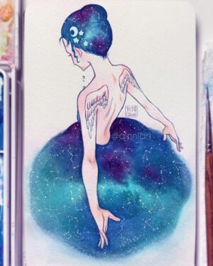 Qing Han Instagram - ✨✨Ballerina✨✨
•
•
•
Tried to actually do actual constellations, can you guys recognize any? 😆😆
Haha sorry for the hiatus again @-@;; with back pain and headaches it's kinda hard to get back into everything >.<;;. I also tried to film this with a camera I got a while back for my Japan trip that I never got to go to cause I got hospitalized loll. Setting up took quite some time @-@;;
~
Anyways, I'm going to Shanghai for a bit next week to visit my granddad, so I may not be able to draw or post much...I'll only be sketching cause I won't be taking my paint or laptop with me. It's too much work 😬. Should I post sketches here? Yeah or nah? I used to post them but I kinda feel like they're too scrappy to show these days haha~~
•
•
•
#inktober #art #painting
