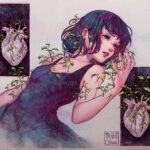 Qing Han Instagram - Overgrowing 🌱🌿 • • • Always wanted to fix this up so I decided to just do it. Now that I think about it, this was some shitty premonition of a drawing cause now they've found that I actually have some abnormal unknown tissue growing non-stop in my heart 😩...there's still no diagnosis cause they don't know what it is or what's triggering it so yay lmao~~ I'm actually constantly scared they're gonna end up telling me there's no medication to stop my growth and that I'll need a heart transplant...ughhh...no, nevermind, I'll try to be more positive ahhhhhhhhhhhhh • • #illustration #tbt #oldie
