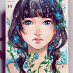 Qing Han Instagram - Forget Me Not • So I actually did use gouache paint for some of my daily moleskine planner near the beginning of the challenge (which I failed both years lol). But I soon gave up cause I was going to bed at around 3-4am every day on top of a full time job. Wasn't great for my health (this is a running theme 😂). Also it's very hard to paint on that thin, smooth paper. So this is an old thing xD • Also I am tired and have not made much progress with my wildflower girl hahaha...😭~