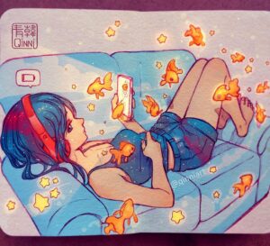 Qing Han Instagram - 🔋💀Low battery in life.
•
Feeling really low energy these days...also art blocked af ಥ_ಥ
Here's a #throwback