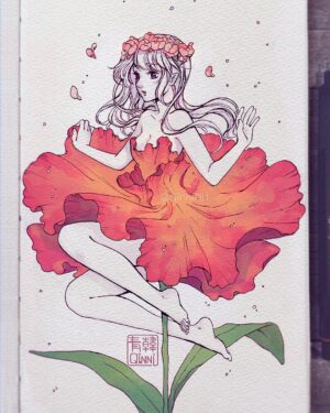 Qing Han Instagram - 🌺🌺
•
Been super addicted to Stardew Valley these days so I haven't really been drawing as much as I wanted lolol~~....been trying to woo Sebastian 😂😂
#inktober