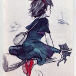Qing Han Instagram – Kiki~🎀
•
edited an old thing. I realized her inked dress looked kinda…spacey… Hahaha…so I added some blue and purple, oops 😝~ a classic Kiki haha 💕