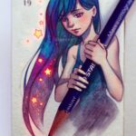 Qing Han Instagram - 【Bring me to life】 • Video editing is taking foreeeever and it's so boring so I decided to just work on something else. Throwback, sort of? Touched it up a lot though haha~ Ps. Took a photo with the pencil~ the original sketch in my sketchbook looks really funny cause she's just holding nothing in the drawing 😆~