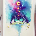 Qing Han Instagram - 【The Moonlight in Her Eyes】 New Neon paint 👌🌙✨ You can check out a little video of this painting in my story right now 😁~ • Question for followers; Do you guys want 1. A giveaway of this painting (I might paint a few more small stuffs to give away if I choose a giveaway. Will ship it anywhere of your choice.) or 2. a #sketchme event (where you guys tag posts of you or your friend or character, etc, and I choose what inspires me the most and sketch something in pencil and maybe colour it digitally. I will probably only choose 2 or 3 in total though, depending on how inspired I am. I've done it once before and you can see it in last year's posts)? But anyways, yeah, I'm just internally debating. Feel free to let me know what interests you more :3~ • • • Woah I don't think I've painted anything since April so I'm really rusty right now...;;;.
