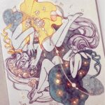 Qing Han Instagram - 🌙☀️ More work in progress~ seeing how it looks in more minimalist colouring. Will colour fully some other time xD~ • Thank you guys for the well wishes last post. My blood coagulation levels hasn't stabilized yet but apparently it'll take a few months or something "orz. My body's such a mess 😂. My back hurts when I walk...lmao all of this..."orz