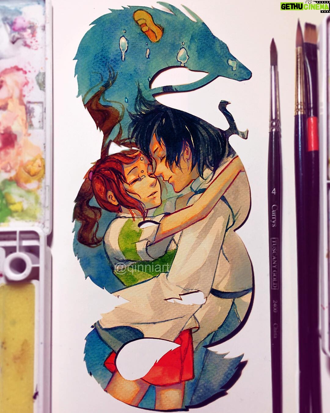 Qing Han Instagram - Kohaku River 🐉 • • • (close-up in my insta-story 😊~ I hope you guys don't mind, I'm probably gonna start doing that more often) Re-edited this painting again~ this is watercolor on a cut-out piece of spare watercolor paper I had • Michiyo Yasuda, who was an animator and color designer at studio Ghibli, passed away. I knew her mainly because she was one of the few more important women figures in a male dominated field of Japanese animation. The ghibli films she contributed to starts at Castle in the Sky (1986) up to the Wind Rises (2013). I remember seeing a video of the making of princess Mononoke where she and Miyazaki went over colour choices for the characters, and everything had to be just the right shade and hue (I think there are videos on YouTube of that). May she rest in peace. • • • Not feeling too well today, I'm taking a bit of a break, I think. MM is kinda breaking me a lil bit here...