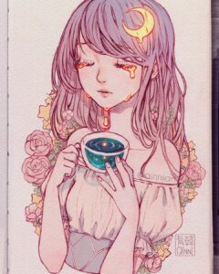 Qing Han Instagram - It's my birthday~~! ☕️🌙 if you enjoy my work, please consider buying me a coffee~! Link in my profile 😳💕 .... Although it's more like internet fund now cause the hospital internet is expensive and unstable, and my phone data is expensive af lol. I think I've spent over $200 on Internet over the 3 weeks I've been stuck in the hospital D; I feel like this is the only time I can really ask for this, hope you guys don't mind 😆~ thank you >.<~! Ahhh I'm alone in the hospital haha ;-;~ and my surgery is in 37 hours!! Ahhhhhhh • #coffee #moon #tears #illustration