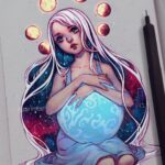 Qing Han Instagram - 🌒🌓🌔🌕🌖🌗🌘 • • • Closeup in my insta-story~~ First finished drawing of the year! Haha wow that was slow....I gotta get out of this funk and pick up the pace. I just started playing the new Phoenix wright though....oops 😆~