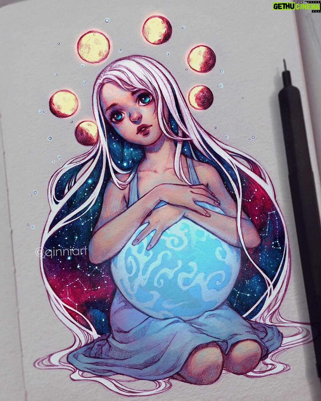 Qing Han Instagram - 🌒🌓🌔🌕🌖🌗🌘 • • • Closeup in my insta-story~~ First finished drawing of the year! Haha wow that was slow....I gotta get out of this funk and pick up the pace. I just started playing the new Phoenix wright though....oops 😆~