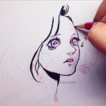 Qing Han Instagram - Broken vases • • • (There's supposed to be flowers coming out of her hair but the video cuts off too quick...oops) Gonna have to develop this idea further later. This is just a little 15 min sketch while I wait for mystic messenger chats to open....hahaha I'm so tired. I slept at 4am last night. So much regret today...😂😭😭😭 #inktober #inktober2016