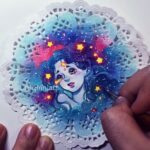Qing Han Instagram - Stardusts 🌌 • • • Painting on a doily. The paper isn't made to be painted on so it sucked up pigment like no tomorrow and would spread the water like wildfire if I wasn't careful. I felt horrible while I struggled through the first half of it. I somehow managed to wrangle it into something decent 😵~ Compromised my immune system for this lol, but I'm getting over my cold now so yay! Hope you guys are having a great holiday! 😊 • Edit: a bit of the sketching part of the vid is in my insta-story (cause I accidentally did something wrong when exporting..."orz) • Music - Japanese Current by Kamiyama Junichi