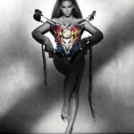 Quen Blackwell Instagram - me and beyoncé in the same costume…? ICONIC. ( I’m refrencing emma from the too funky music video wearing MUGLER) costume: @marta.del.rio mua: @loftjet hair: @fitchlunarhair