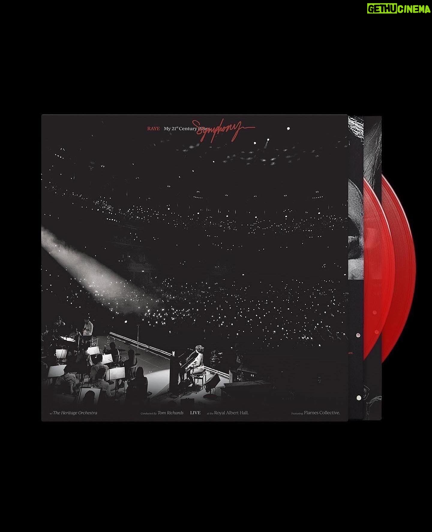 RAYE Instagram - some shiny red things including a limited number of the beautiful red translucent vinyls we have printed of My 21st Century Symphony which you can purchase on my website ❤️ also thank you @britishgq family for a beautiful night