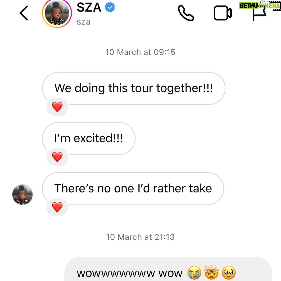 RAYE Instagram - I am so grateful to @sza for allowing me this moment 🛟 🆘 can’t wait to sing my little heart out and can’t believe I get to watch her show for free 13 times 🥹