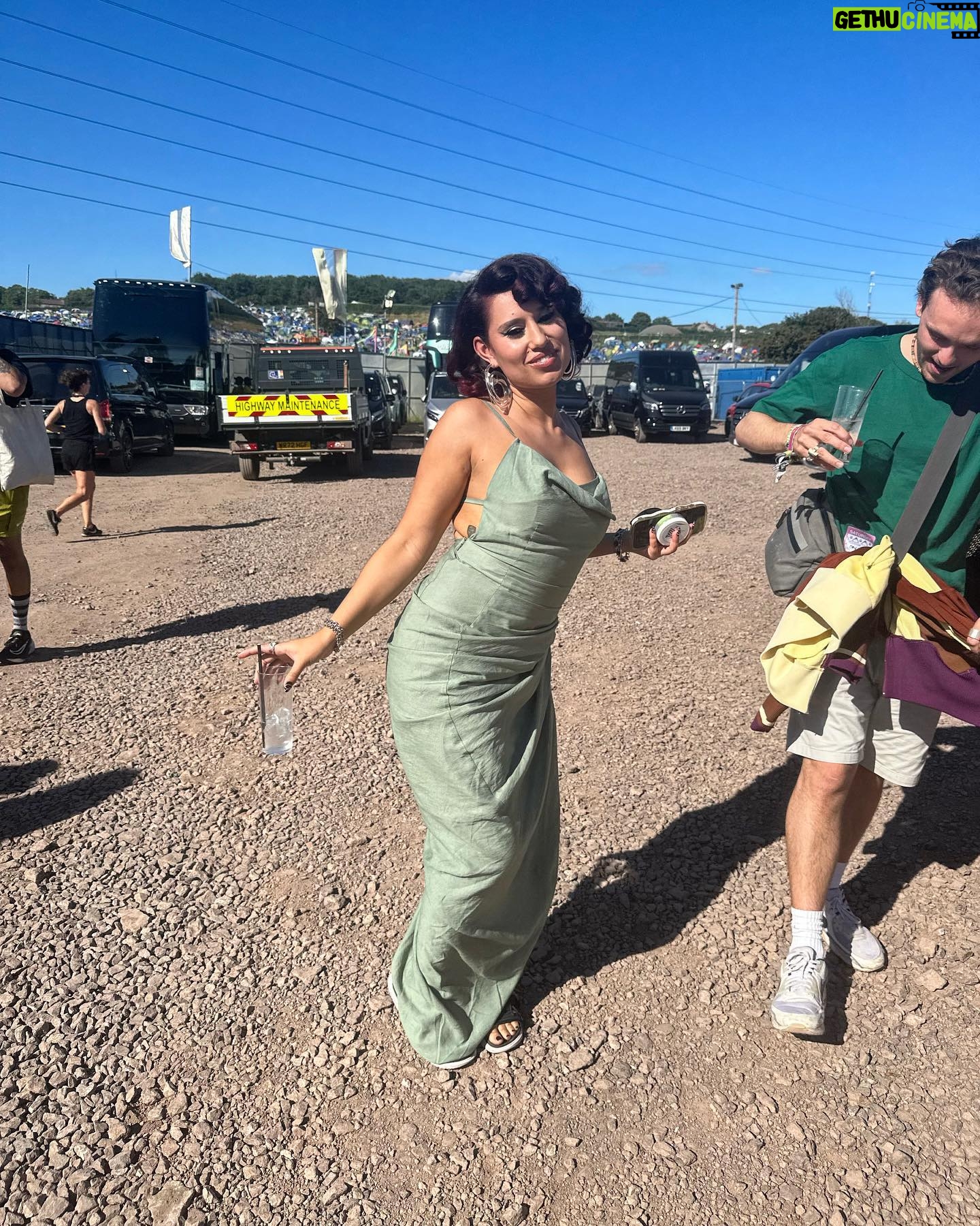 RAYE Instagram - How can I ever recover, 60,000 people came to watch us at Glastonbury’s Pyramid stage, followed by our surprise set at the BBC Introducing stage which was somehow just as magical 🫀🫀🫀🫀🫀 Thank you to my team 😭 and to @off____white for my beautiful dress GOD IS GOOD 😭