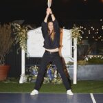 Rachel Ballinger Instagram - I crashed an @anthropologie pickleball tournament. Played on their court, stole a sweater, and ate their food. Thanks for not kicking me out! 📸 @hollyparkerphoto