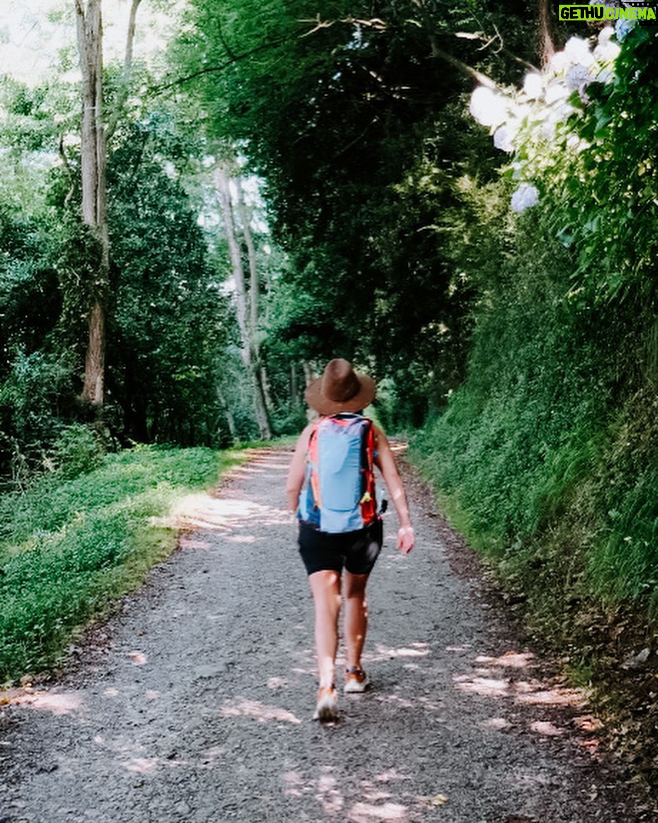 Rachel Hollis Instagram - I’ve dreamed of walking the Camino de Santiago for YEARS but couldn’t figure out how to pull it off with four kids (The 500 mile pilgrimage typically takes at least 40 days) But, for the first time ever, all my kids are at summer camp at the same time!! So I realized —while not conventional— I could take on the Camino in stages. So… Flew to Spain and started walking. 20 miles. Then 13 miles. Then 16 more. Drank a lot of espresso. Ate a lot of bread and cheese. Stayed the night in Pensions. Drank more coffee. And beer. And pintxos… so many pintxos. Broke out in tremendous blisters and hives (more on that later) kept freaking walking. Ancient roads from the 1100’s. The most beautiful Basque Country you can imagine. One million cowbells tinkling as you pass. Random strangers who offer you coffee and invite you in to use their restroom. Buen Camino! So hard. So good. So grateful. Gracias por todo. Eskerrik asko. What a memory! ✨ Until next time… #caminodesantiago