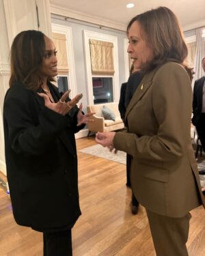 Rachel Lindsay Instagram - Thank you for a wonderful evening full of insightful conversations @vp @kamalaharris. It was an honor and looking forward to what comes next 🖤