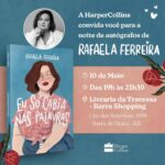 Rafaela Ferreira Instagram - Leitores do Rio de Janeiro, save the date! No dia 10/05, quarta-feira, às 19h, a @ferreirarafaela estará na Livraria da Travessa no Barra Shopping para a noite de autógrafos do livro "Eu só cabia nas palavras"! Venha encontrar a gente! 😉 Anote aí o endereço: 📍 Av. das Américas, 4666 - Barra da Tijuca - RJ Nos vemos lá! ❤️