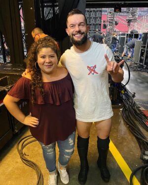 Raini Rodriguez Instagram - Thank you @finnbalor for a fun time and incredible seats yesterday at Monday Night Raw! The show was so awesome, my nephew was in awe the whole night 🔥♥️