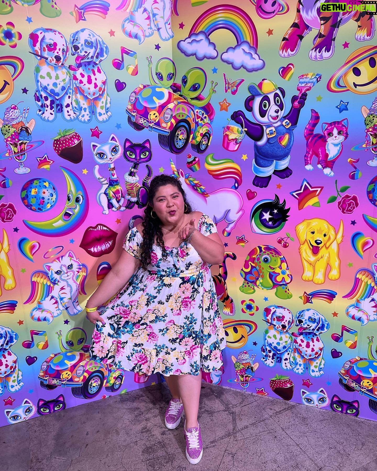 Raini Rodriguez Instagram - Summer of Loungefly ☀️ Thank you @loungefly @originalfunko for having me! I loved getting to see all of the different collections 🤩 I seriously need that Lisa Frank wallpaper in my room asap✨🌈💋