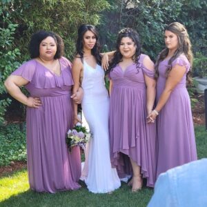 Raini Rodriguez Instagram - So, my best friend got married last weekend. Like, had a whole wedding and everything. She even made me her Maid of Honor…and what an honor it was! Getting to be apart of this bridal party was so special!! From giggling our way through the morning while we got h/mu done to ending the wedding night with Taco Bell and swimming, every detail was perfect!! Thank you for letting me be apart of your special day 💜 Mick   Ashley 4ever. 

Also during my MoH speech, I made a joke about how single I was and then later at the reception I caught the bouquet during Ash’s toss. So, there’s that. 👀💍