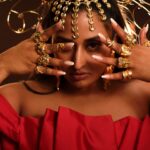 Raja Kumari Instagram - Burn Babylon 🔥 Wearing custom @antithesis.in for the Houston stop of The Bridge World Tour North America Crown : @altovidalife Hair pins : @tsering_chotten_ Head piece : @the.olio.stories Rings : @studiometallurgy @echostudio.in Earrings @shopanatina Styled by @tryagaintoobad @styled_by_meera Glam @riyasheth.makeuphair @helena_hair_stylist Nails @_nai_lit_ Shot by @ag.shoot