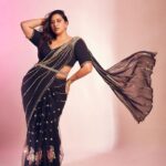 Raja Kumari Instagram - Svetha in a Sari 💗 This Diwali I’m celebrating finding my light and my sacred feminine 🪷 Thanks to my all female creative team that has helped me love myself, no extensions, no lashes. Just me! @tryagaintoobad @styled_by_meera @riyasheth.makeuphair @helena_hair_stylist Shot by @trishasarang Wearing custom @papadontpreachbyshubhika sari Jewels by @isharya Cuffs by @the.olio.stories