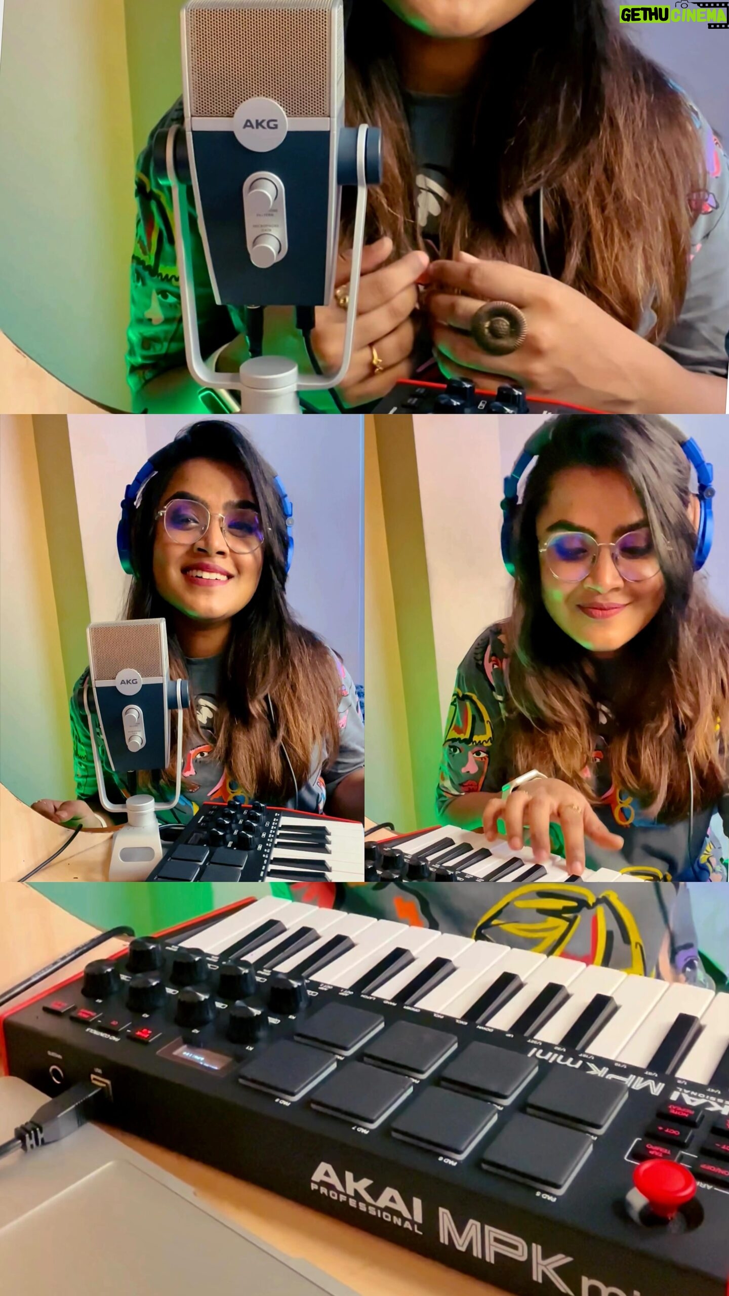 Rakshita Suresh - 32K Likes - On today’s #RakstaGram 🎧, got this cute li’l new setup at home and tried cooking a li’l somethin’. 🎙️🎹💝
Was mad fun!! 🥳😍 Gonna try and do more of these! 🥰