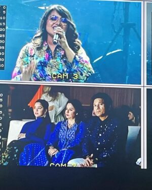 Rakshita Suresh Instagram - THE @sachintendulkar!!!! ⭐️🏏
Thank you for your kind words, sir. 🥰

Performing along with our ThalaivARR @arrahman infront of Sachin Tendulkar, and both of them being in the same room as me.. 🫡

My childhood is made. 🥹✅😍🧿🫶🏼✨